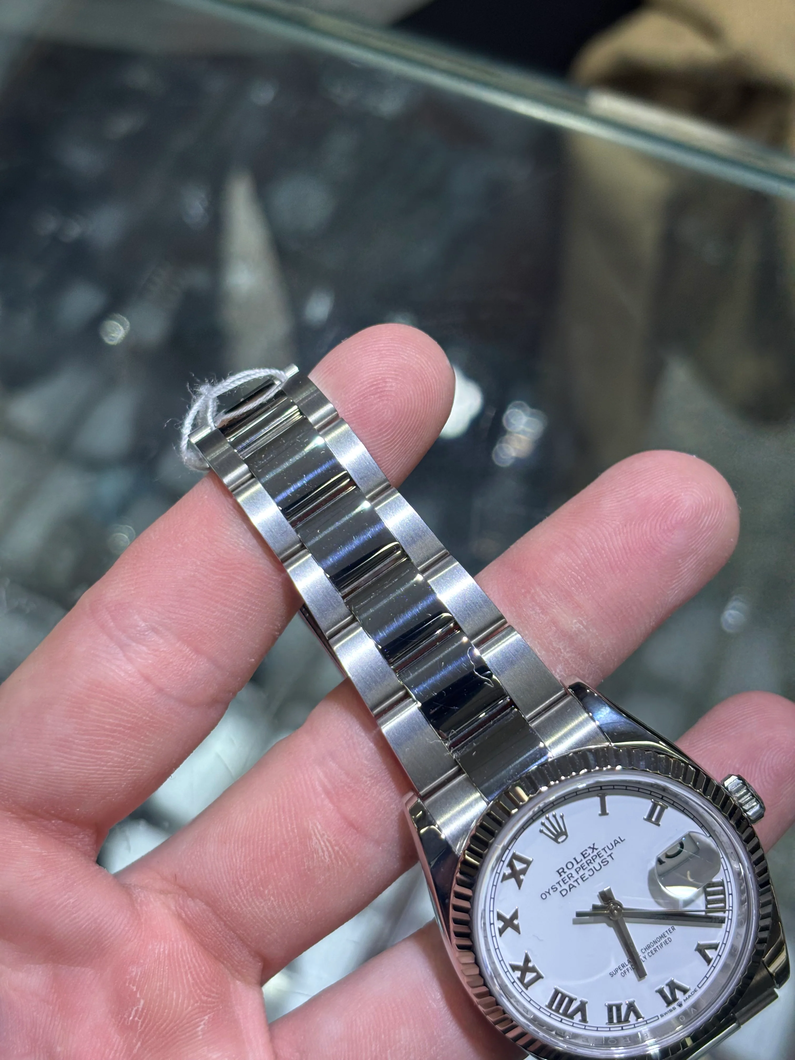 Rolex Datejust 36mm White Roman Dial Fluted Oyster Bracelet Box and Papers 2024 126234 - Image 2