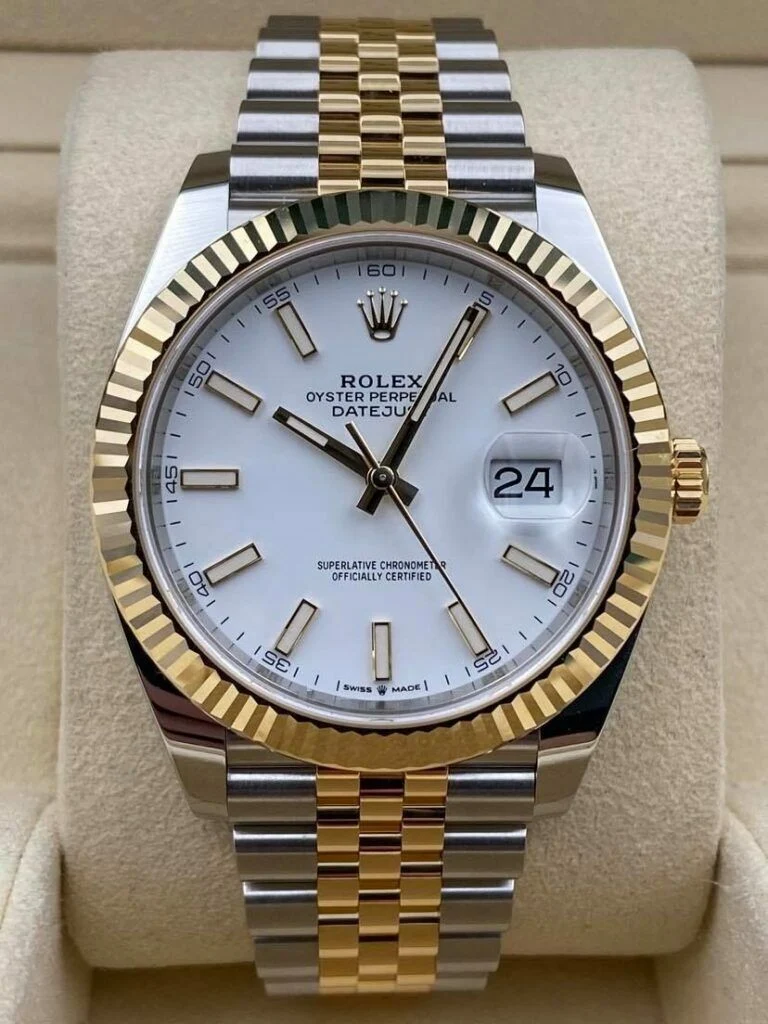 Rolex Datejust 41mm Fluted White Dial Two Tone Jubilee Bracelet 126333 Box & Papers 2025