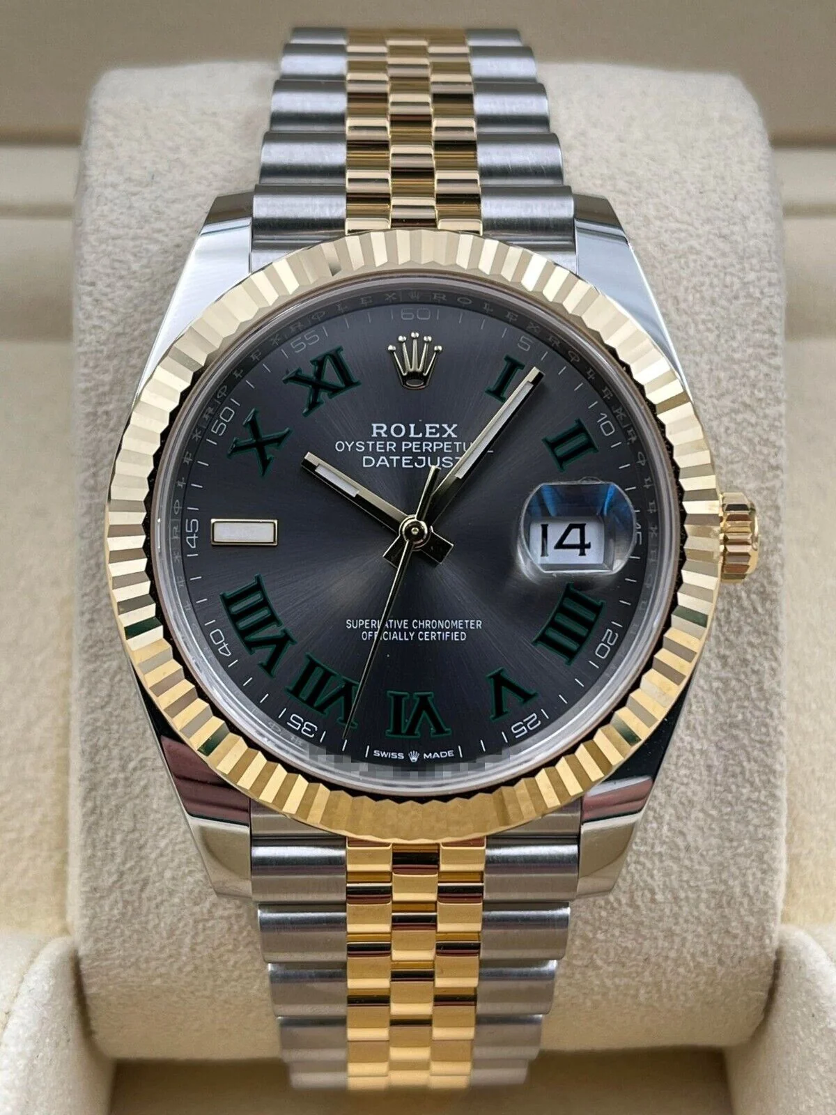 Rolex Datejust 41mm Fluted Wimbledon Dial Two Tone Jubilee Bracelet 126333 Box & Papers 2025