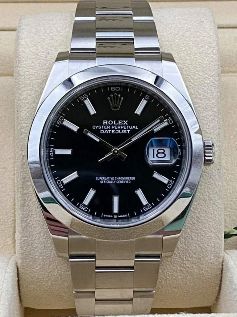 Rolex Datejust 41mm Smooth Black Index Dial Oyster Bracelet 126300 Box & Papers 2025